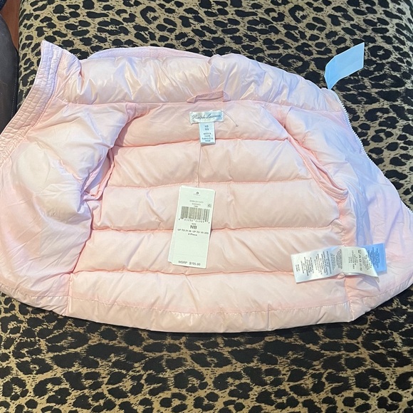 🩷 Ralph Lauren Baby Girl Pink Down Puffer Jacket Snowsuit | 4pc Set | NB - Picture 4 of 13